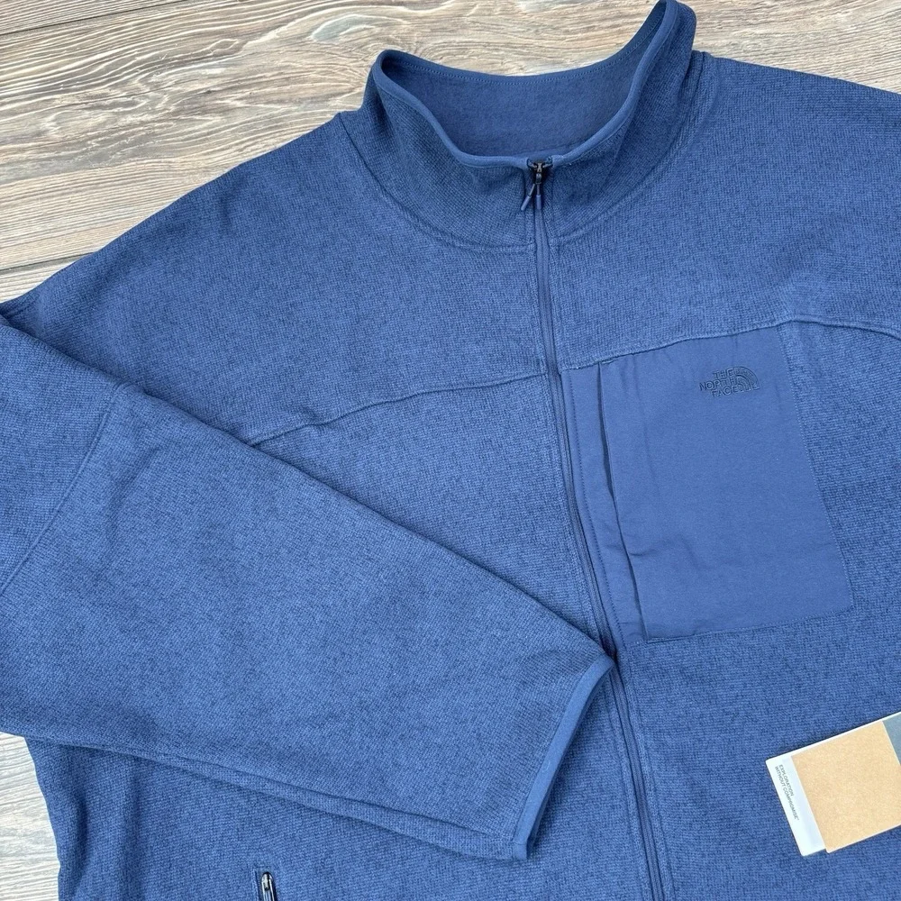 North Face Mens Front Range‎ Full Zip Fleece Jacket Navy Heather Size 5XL NEW
